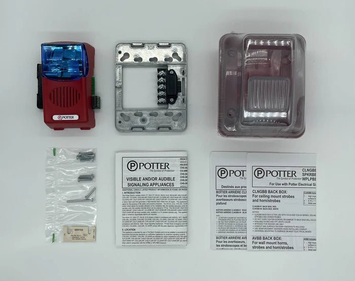 Potter CHS-24BR-WP Jem Systems Canada security alarm control panel with sleek black finish and digital display.