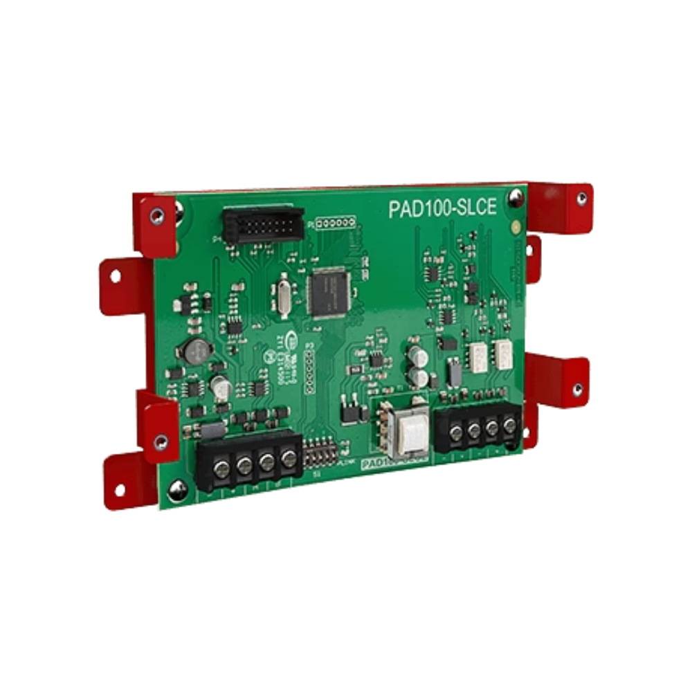 Potter PAD100-SLCE Jem Systems Canada alarm panel with LCD display and control buttons on a white background