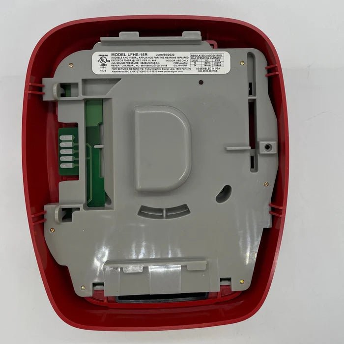 Potter LFHS-15R Jem Systems Canada industrial fire alarm control panel with digital display and control buttons.