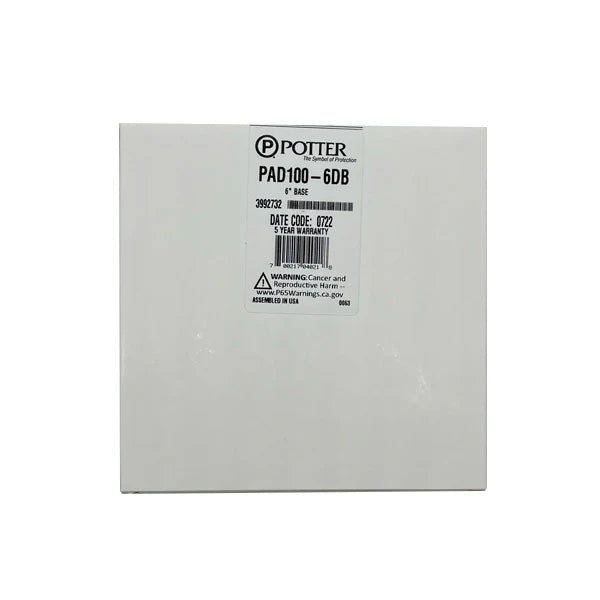 Potter PAD100-6DB Jem Systems Canada power distribution unit with multiple outlets and circuit breakers on a white background