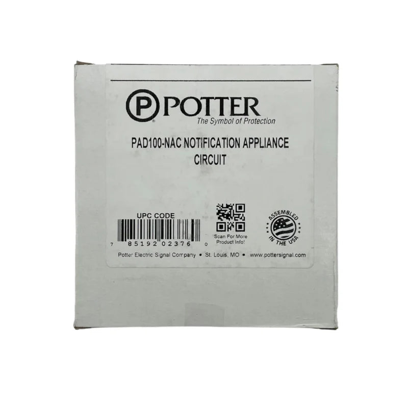 Potter PAD100-NAC electronic device with display and controls, used for industrial automation and process control applications.