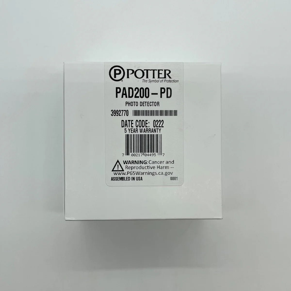 Potter PAD200-PD industrial pressure detector with digital display and control interface, used for monitoring system pressure.