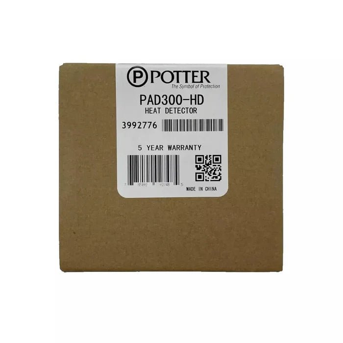 Potter PAD300-HD high-definition industrial sensor with white and black components, suitable for automation applications.