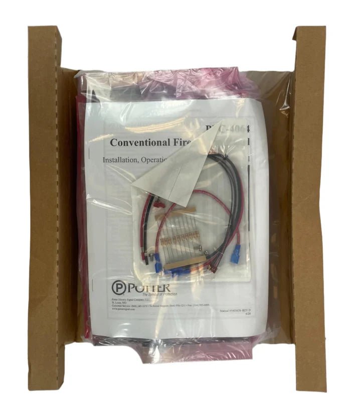 Potter PFC-4064 RB Jem Systems Canada fire alarm control panel with digital display and control buttons.