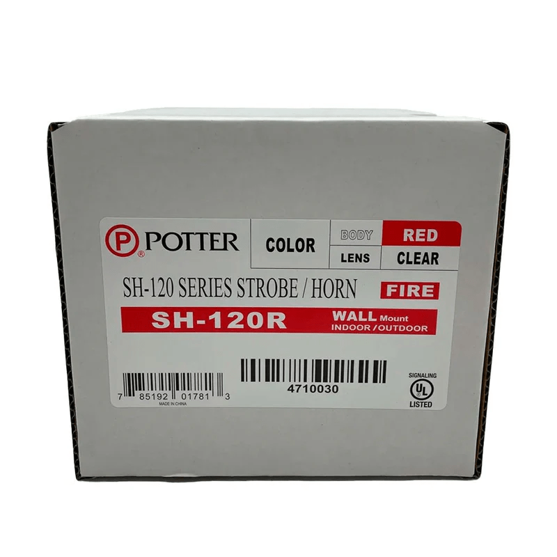 Potter SH-120R Jem Systems Canada electronic relay with visible control panel and wiring connections on a white background.