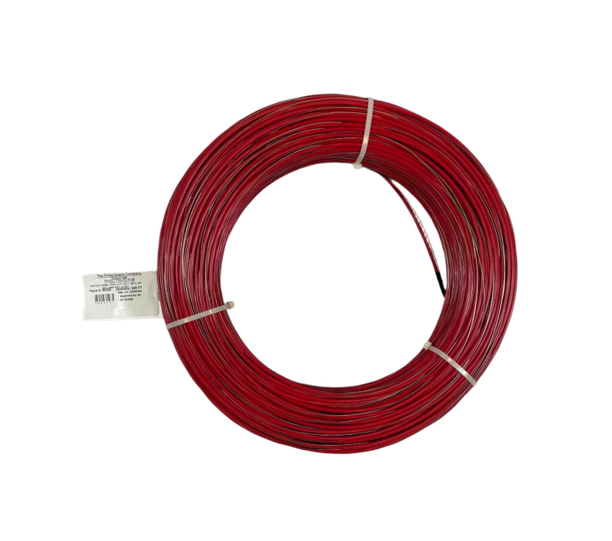Protectowire PHSC-155-XCR-M linear heat detection cable installed, used for fire safety and heat monitoring in buildings.