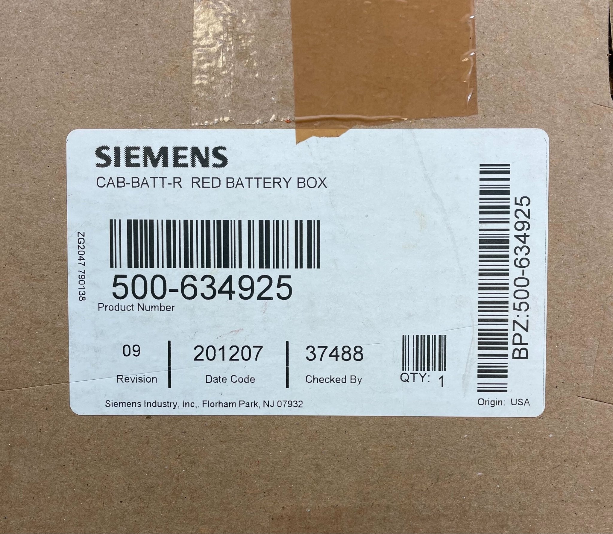 Siemens CAB-BATT-R battery for systems, compact rechargeable battery with Siemens branding, designed for reliable power backup.