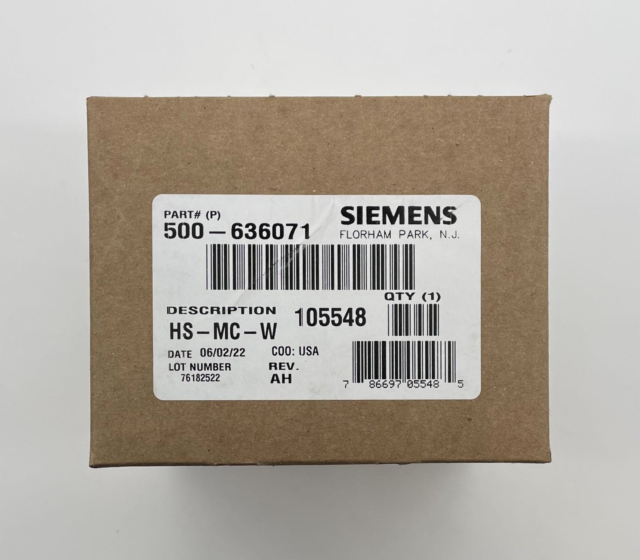 Siemens HS-MC-W horn alarm device, industrial sounder with mounting accessories, used for signaling in industrial environments