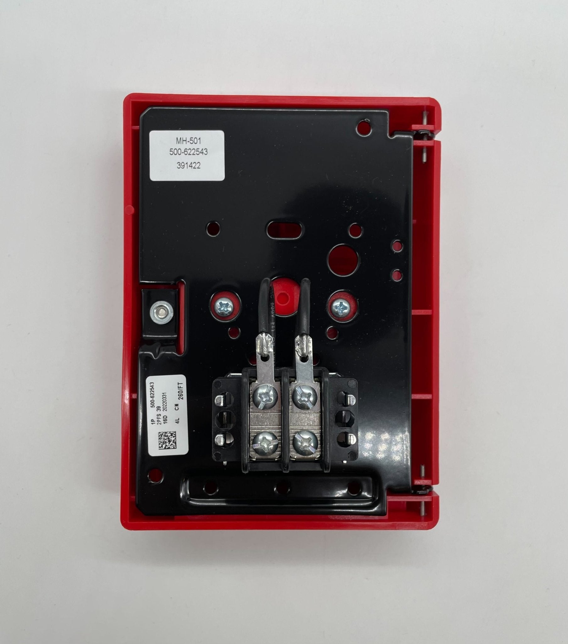Siemens MH-501 pull station, a fire alarm manual pull switch with black plastic casing and clear instructions.