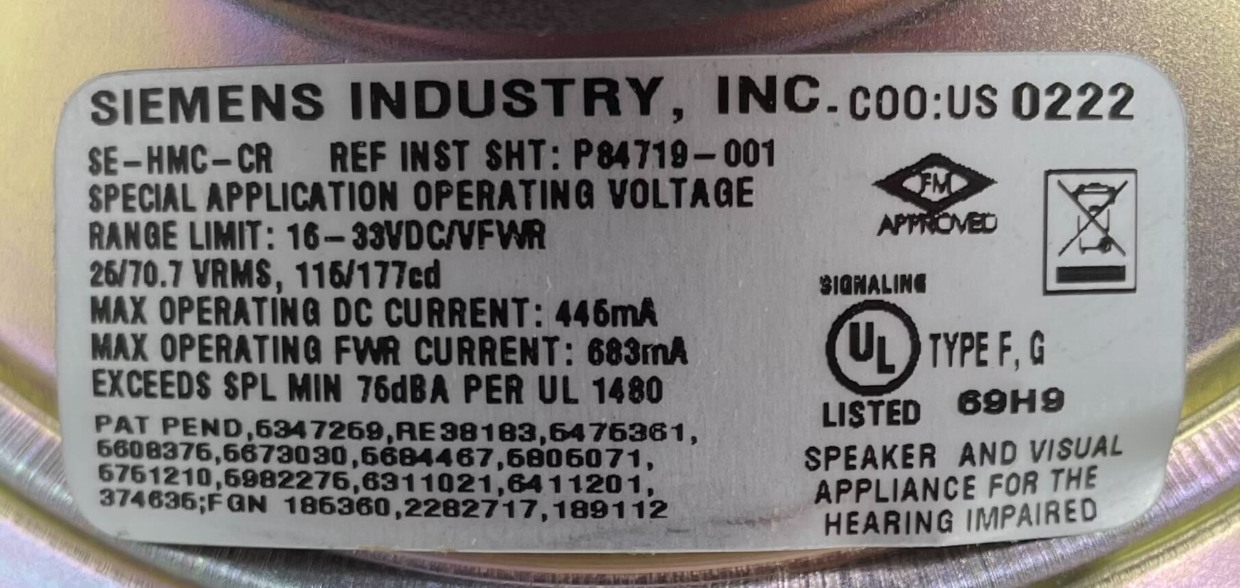 Siemens SE-HMC-CR speaker from JEM Systems Canada, compact black speaker with sleek design and brand logo visible.