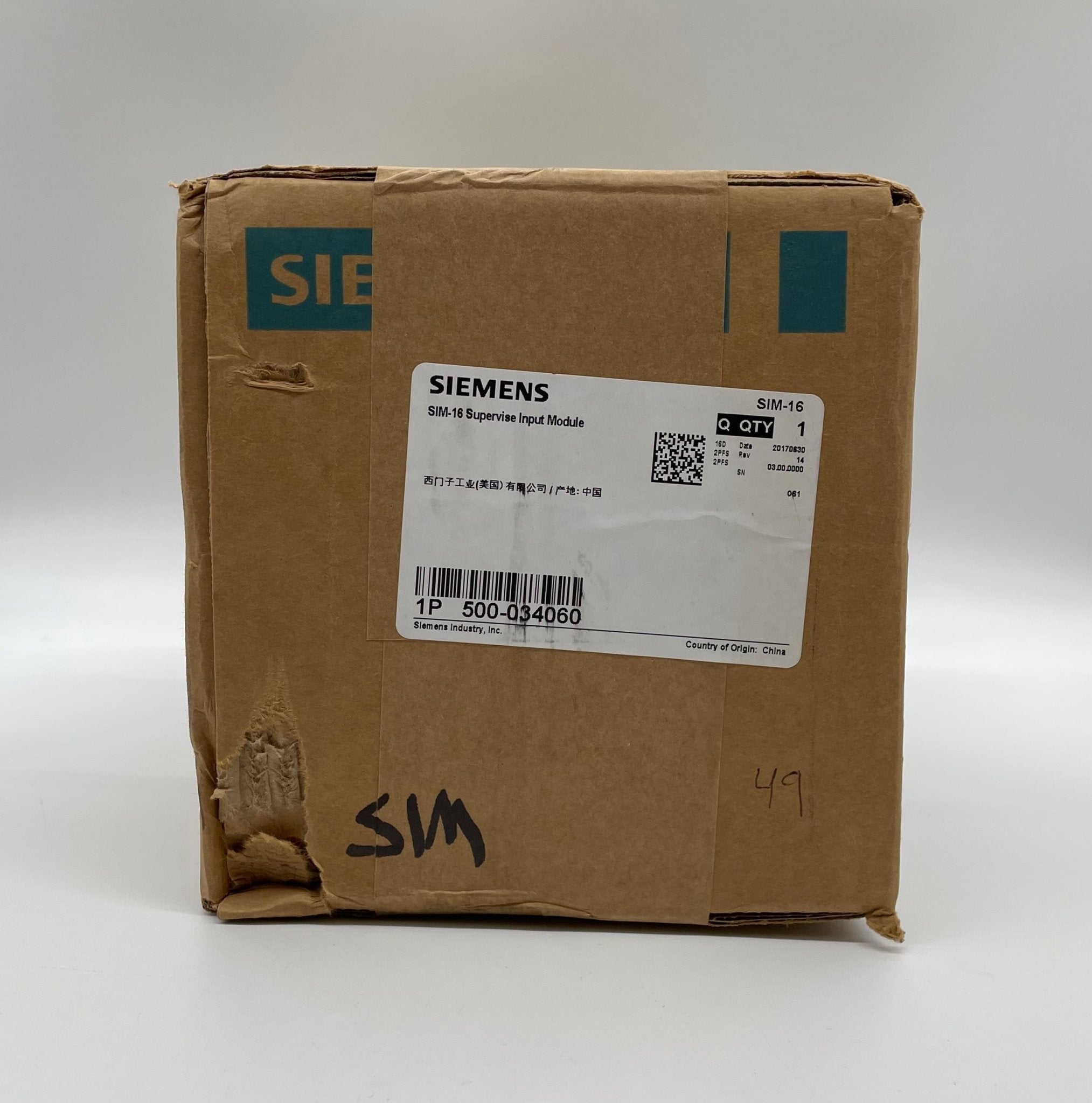 Siemens SIM-16 module from JEM Systems Canada, showing detailed view of the industrial control module with connectors