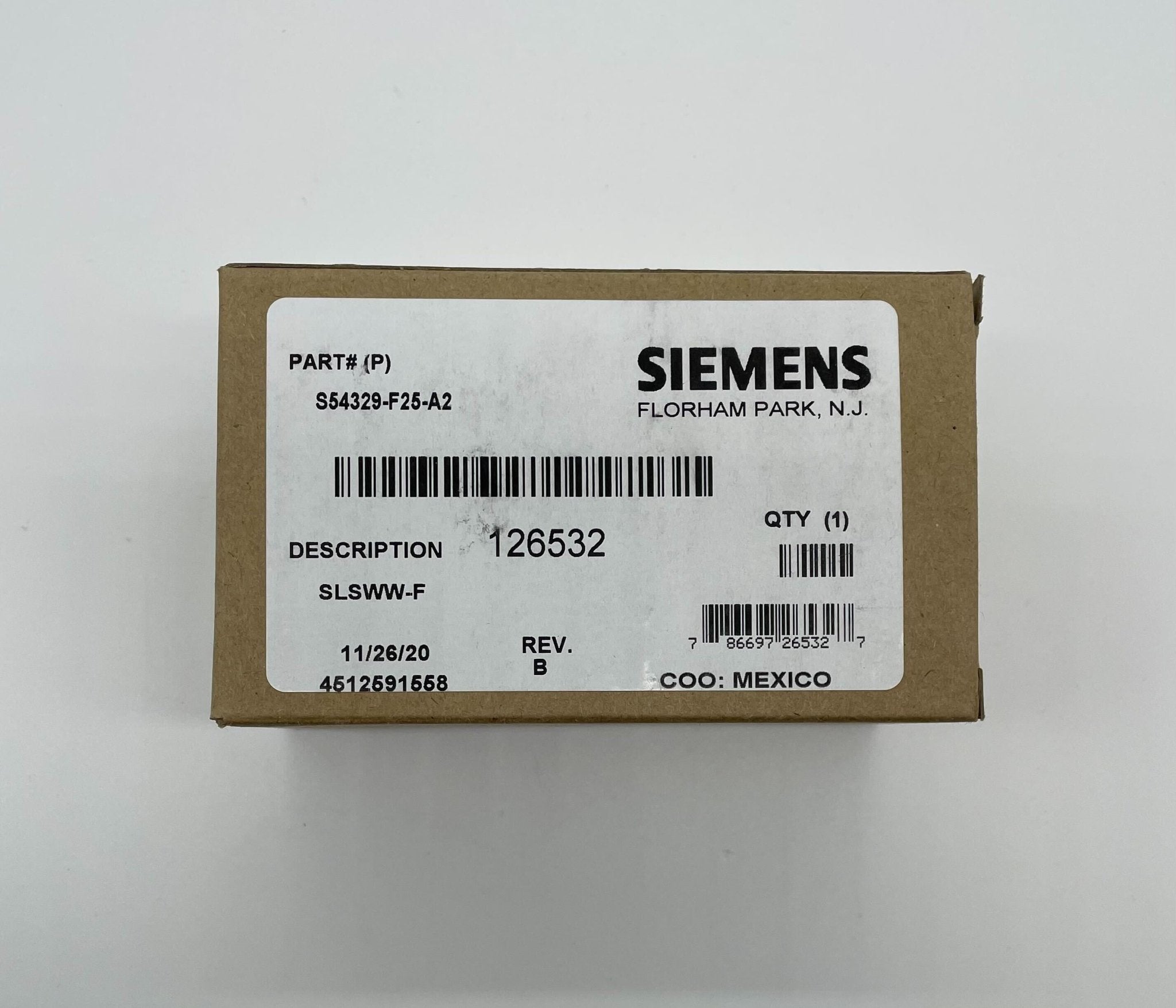 Siemens SLSWW-F fire alarm device with digital display, mounted on wall, part of Siemens fire alarm system.