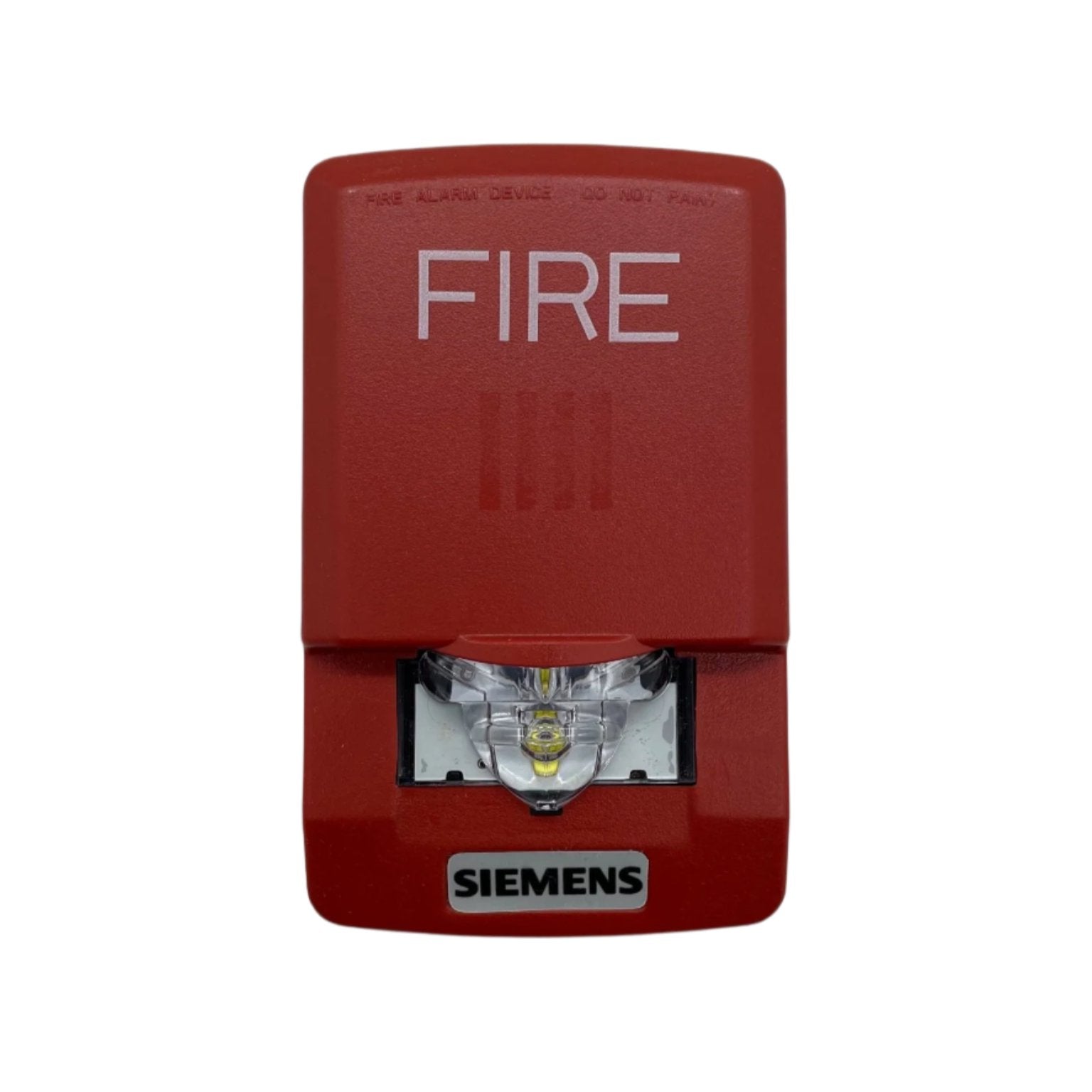 Siemens SLSWR-F fire alarm sensor with detection components, mounted on a wall for fire safety monitoring.
