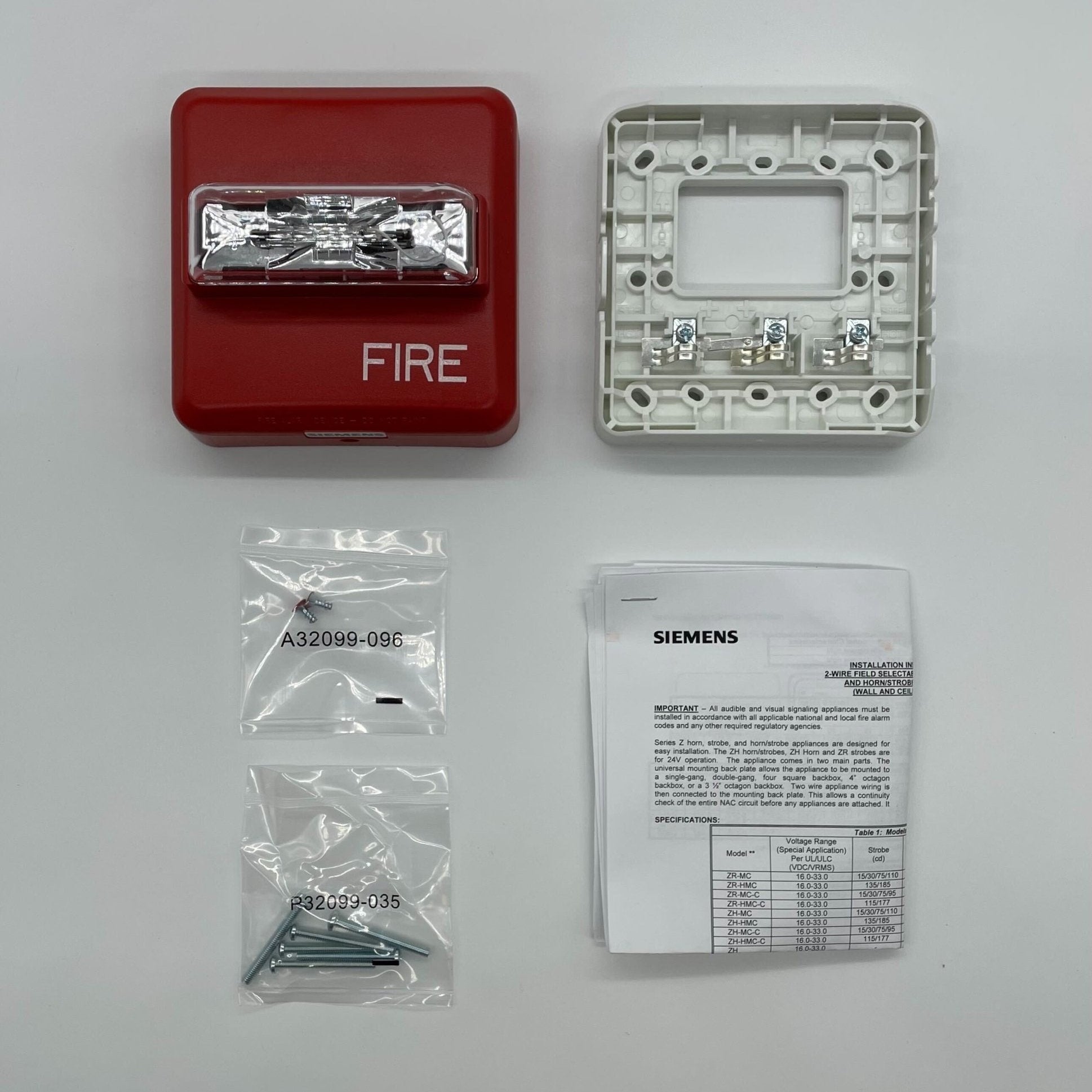 Siemens ZR-HMC-R strobe light mounted on a panel, used for warning signals and safety alerts in industrial settings.