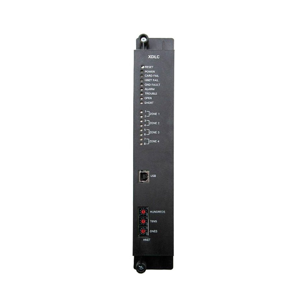 Siemens XDLC fire alarm system with multiple alarm modules and wiring, designed for integrated fire detection and safety.