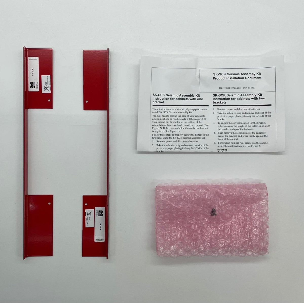 Silent Knight SK-SCK seismic mounting kit for fire alarms, including accessories for secure installation.