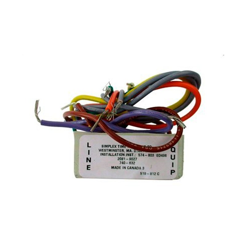 Simplex 2081-9027 fire alarm control module with visible wiring and components, designed for fire safety systems.