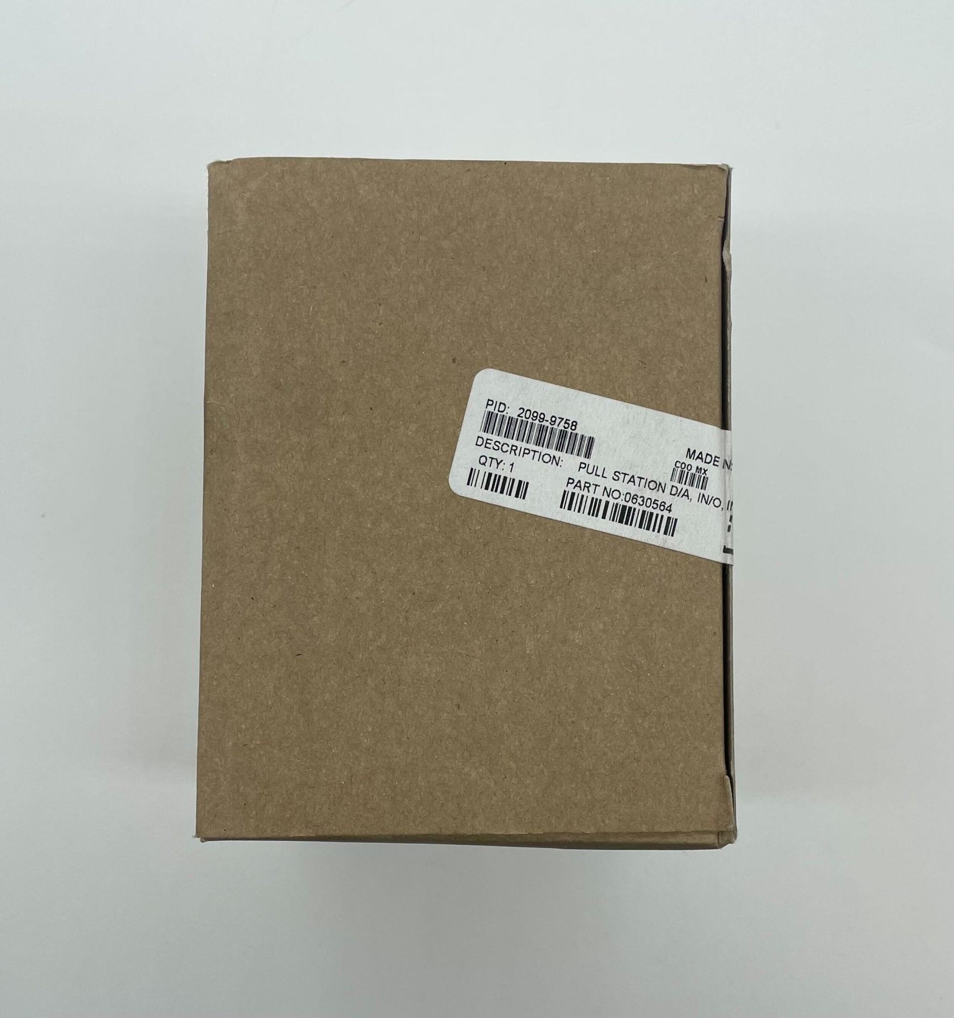 Simplex 2099-9758 pull station alarm switch with black and red emergency labels, mounted on a wall.