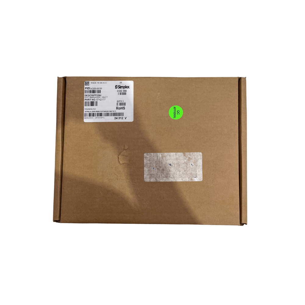 Simplex 4009-9809 fire alarm with yellow casing and testing button, designed for fire safety systems.