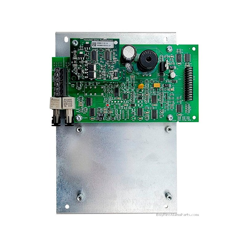 Simplex 4009-9810 fire alarm with digital display and warning lights, mounted on a wall in a commercial setting