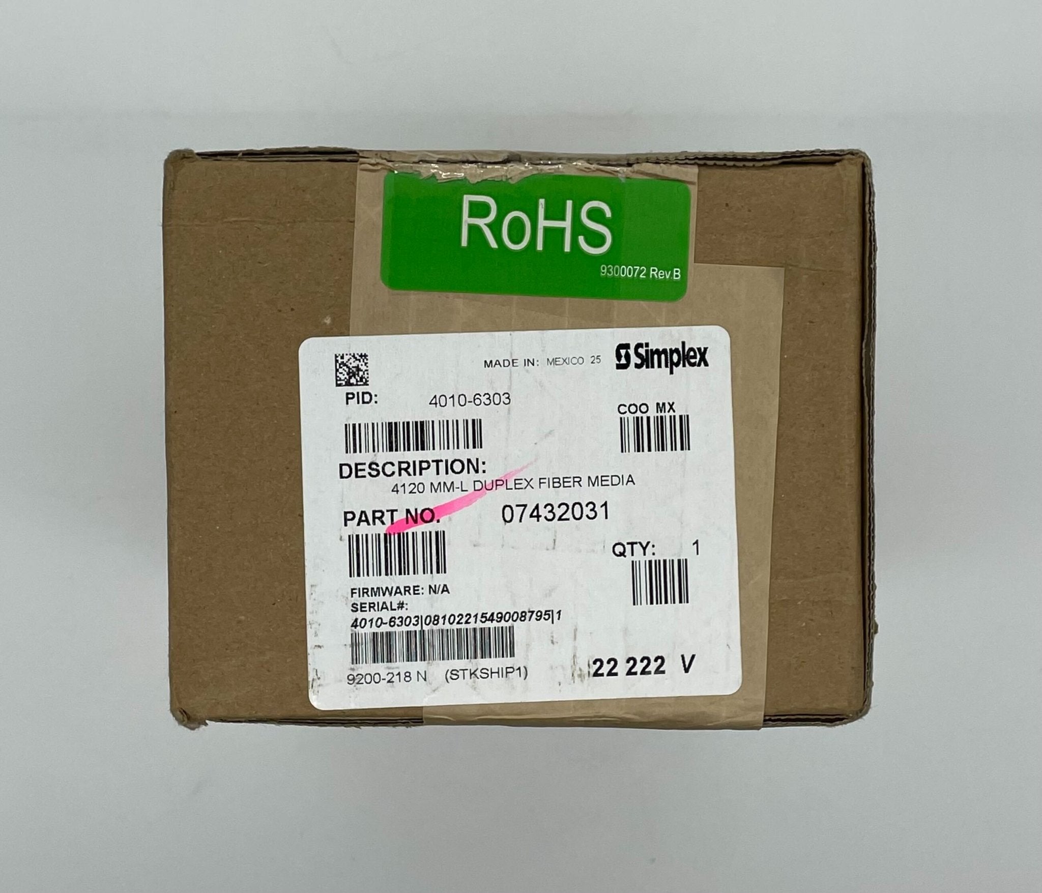 Simplex 4010-6303 fire alarm device from Simplex, showing the alarm with its white casing and mounting components.