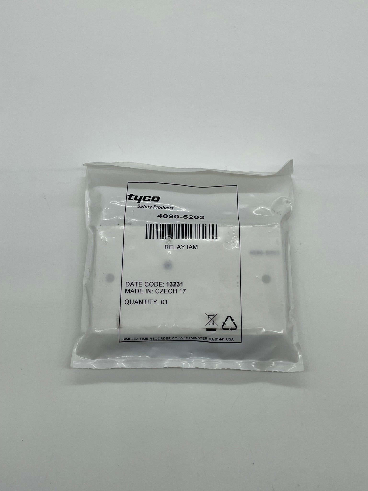 Simplex 4090-5203 electrical relay switch with black and silver components, designed for industrial control applications.