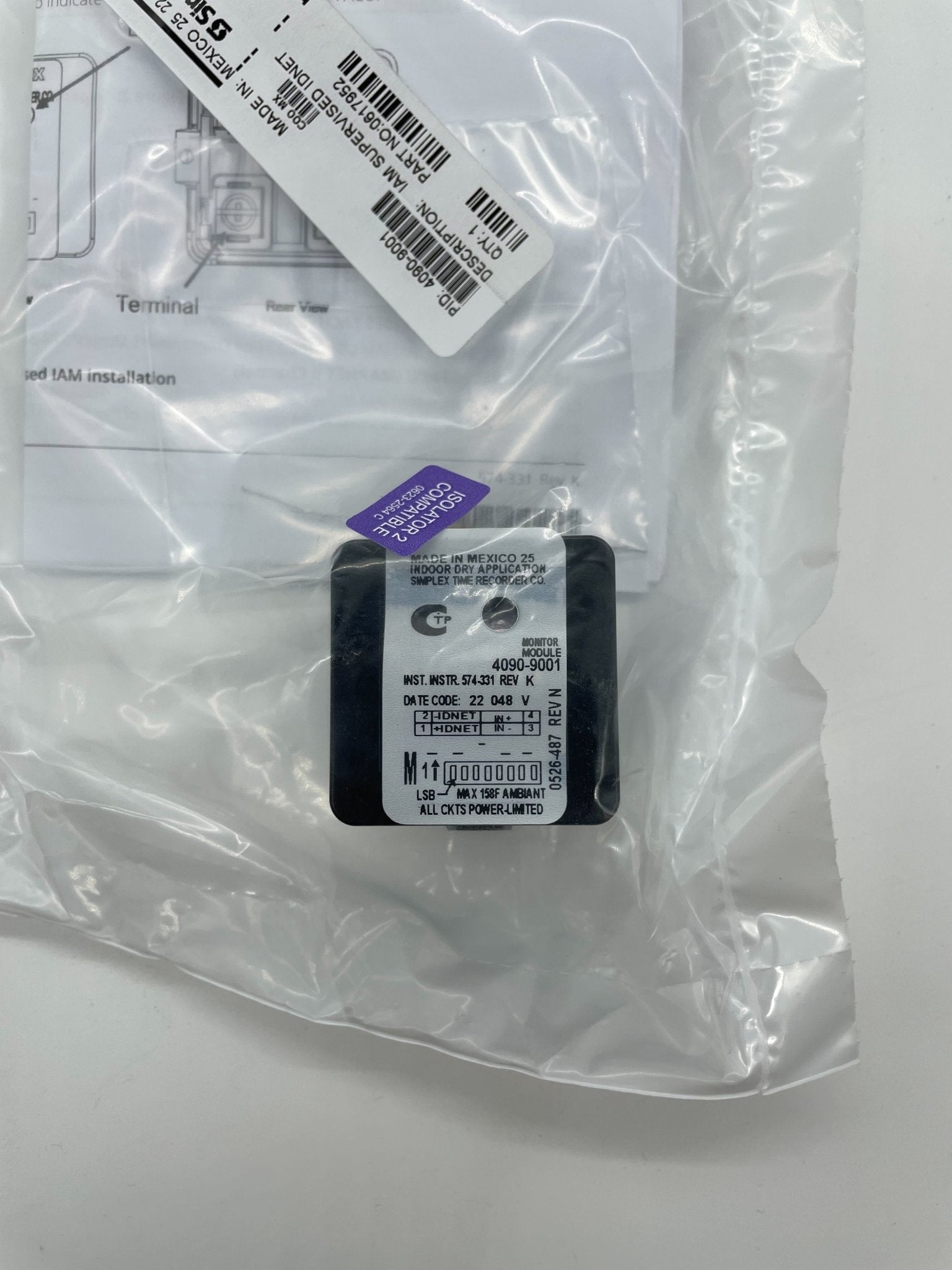 Simplex 4090-9001 fire alarm device with alarm horn and sensor, designed for building safety and fire detection.
