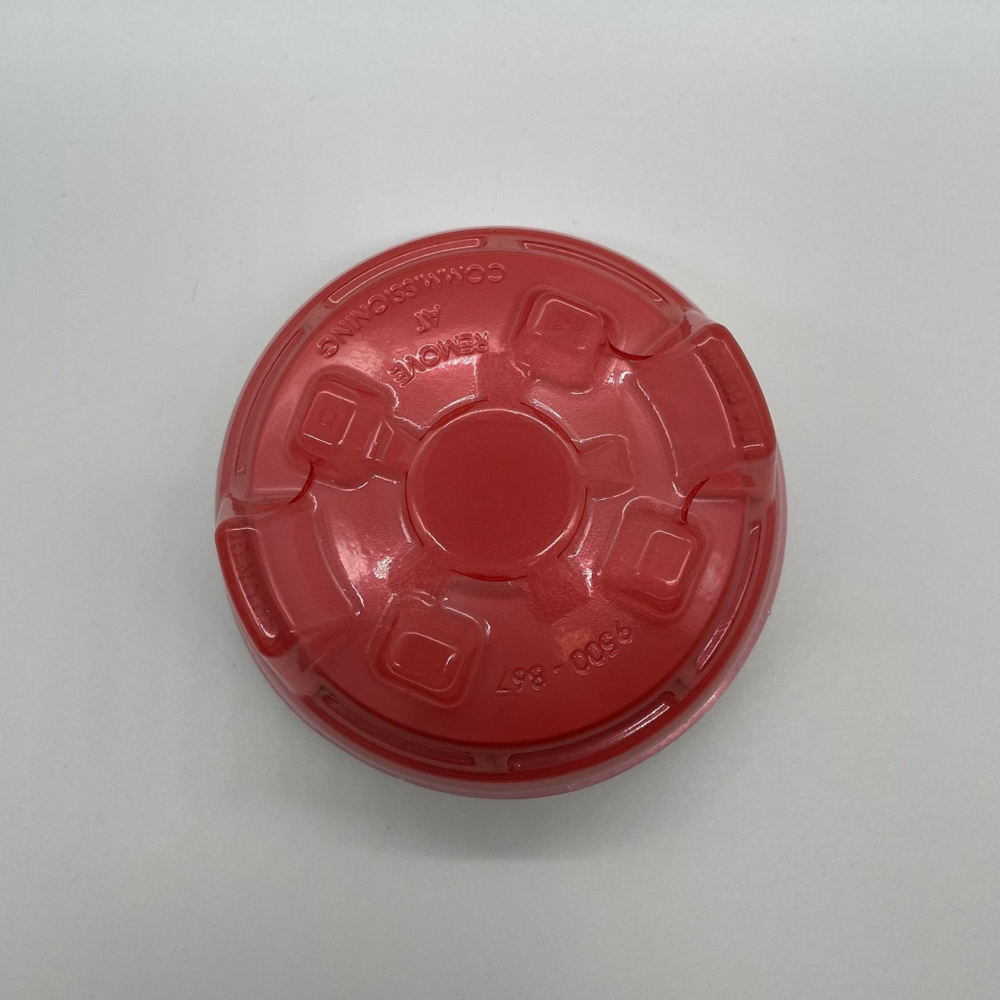 Simplex 4098-9714 photoelectric smoke detector mounted on ceiling, used for fire safety in buildings