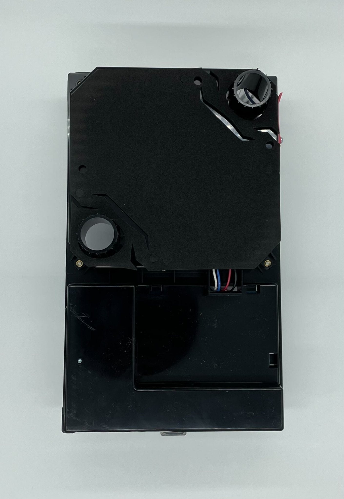 Simplex 4098-9756 duct detector installed in HVAC system, featuring compact design and sensor components for air quality monitoring