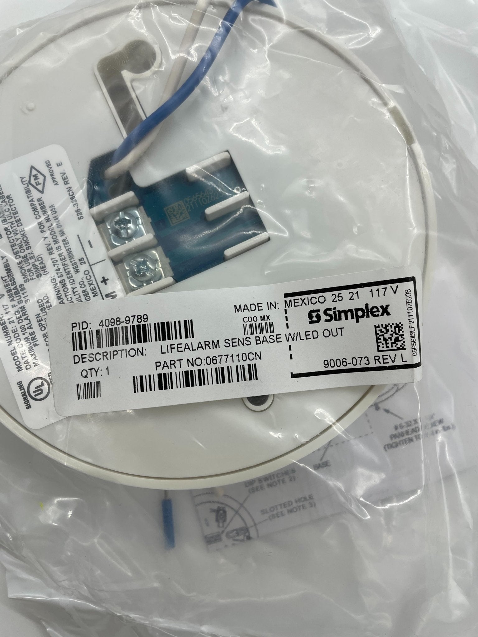 Simplex 4098-9789 base, a durable component from Simplex, shown in a close-up image with a focus on its design and material.