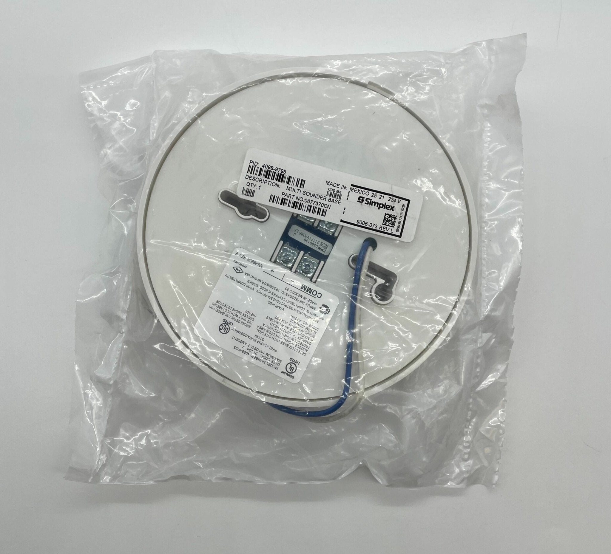 Simplex 4098-9795 base from Jem Systems Canada, showing a sturdy, industrial electrical component with mounting features.
