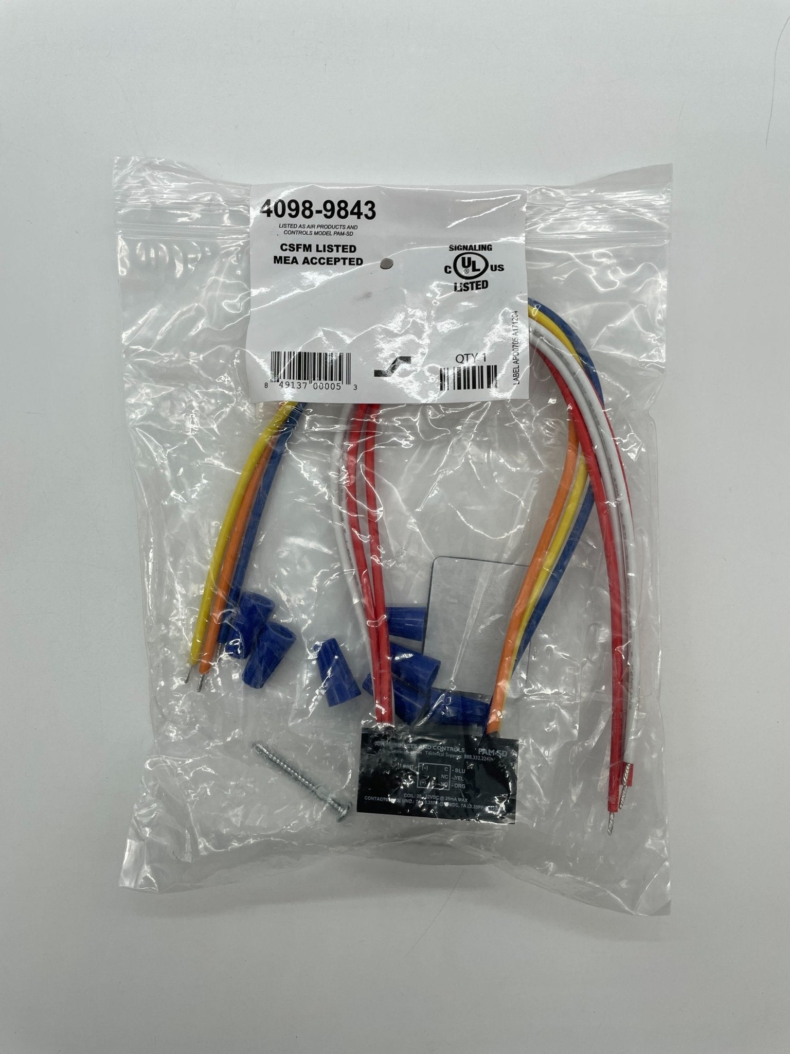 Simplex 4098-9843 fire alarm with alert button and wiring, designed for building safety and fire detection.