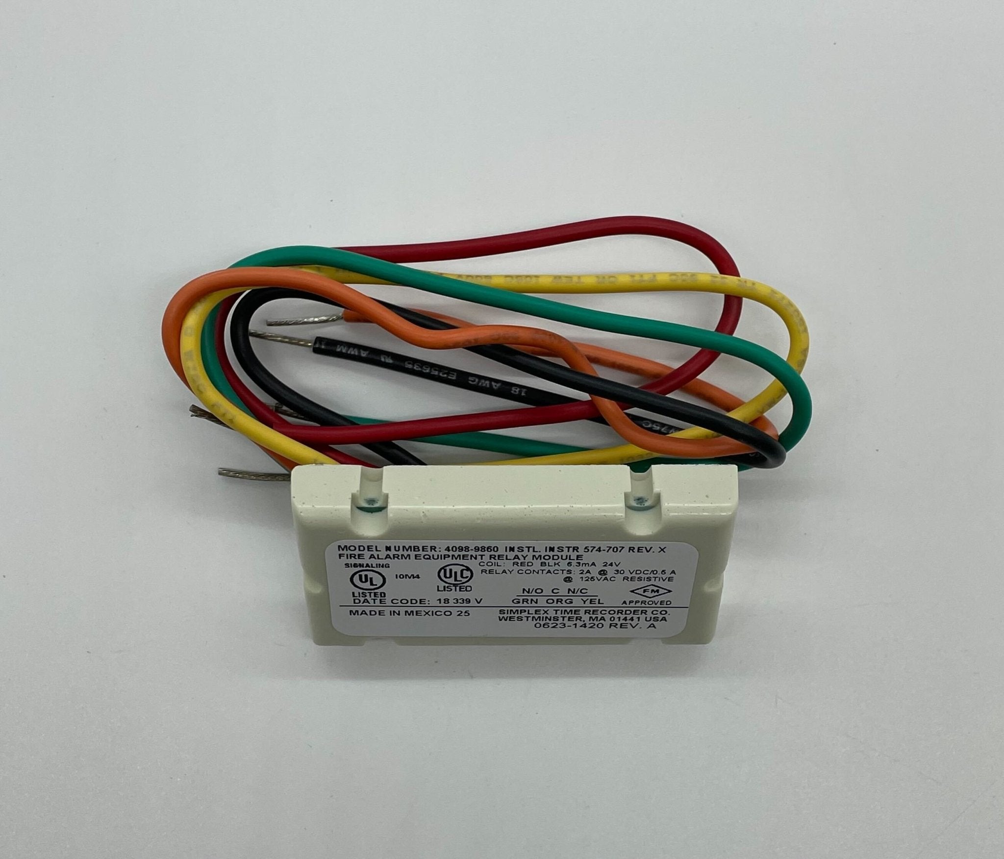 Simplex 4098-9860 fire alarm unit with electronic components, designed for safety and early fire detection.