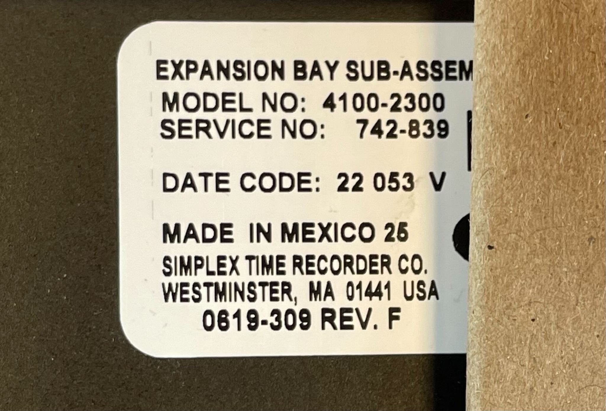 Simplex 4100-2300 fire alarm system with control panel, featuring multiple detection modules and wiring connections.