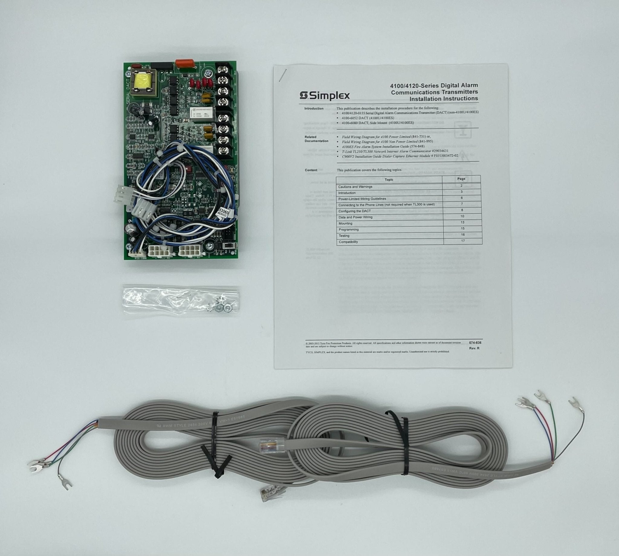 Simplex 4100-6080 fire alarm system with control panel and wiring, designed for fire detection and safety.