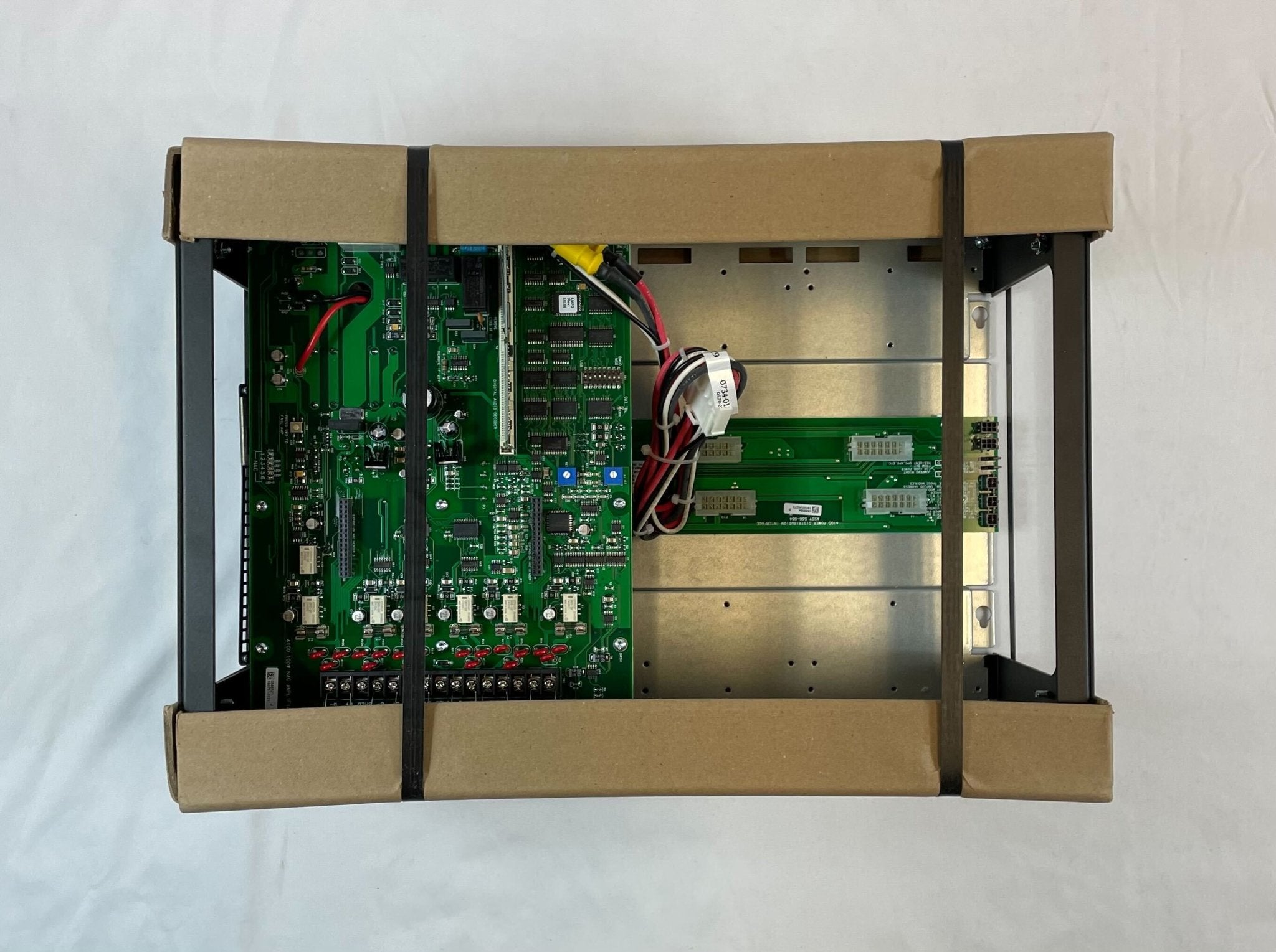 Simplex 4100-9600 fire alarm system module with control panel and wiring components for fire safety.