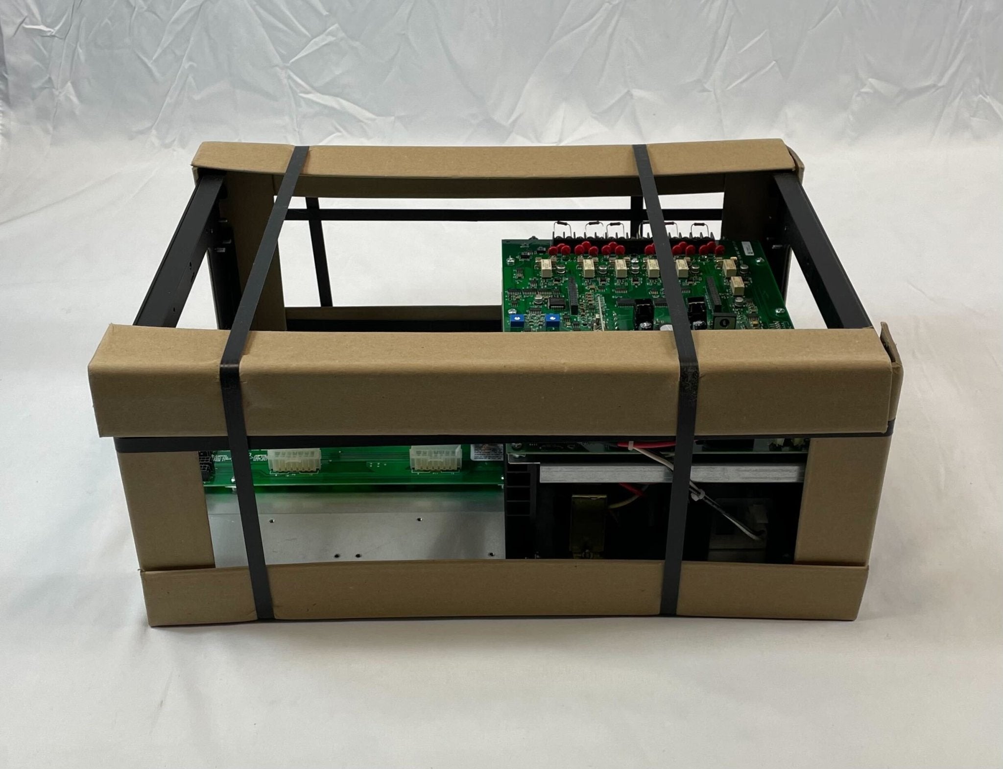 Simplex 4100-9600 fire alarm system by Simplex, showing control panel with alert indicators on a white background.