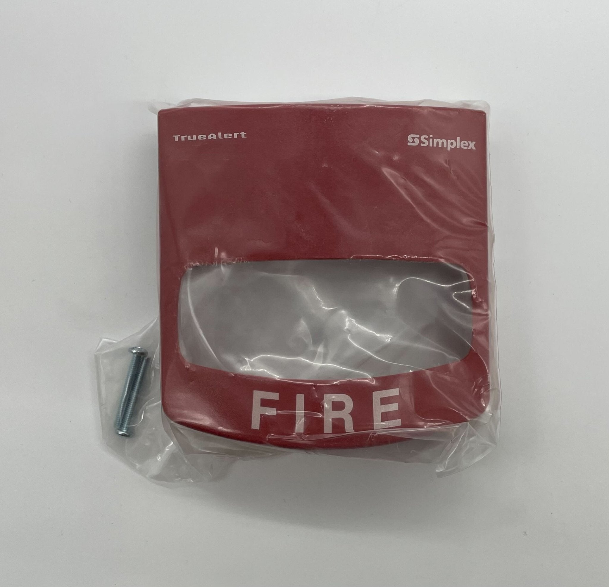 Simplex 4904-9170 strobe light with clear lens, mounted on a metallic fixture for emergency signaling or alert systems.