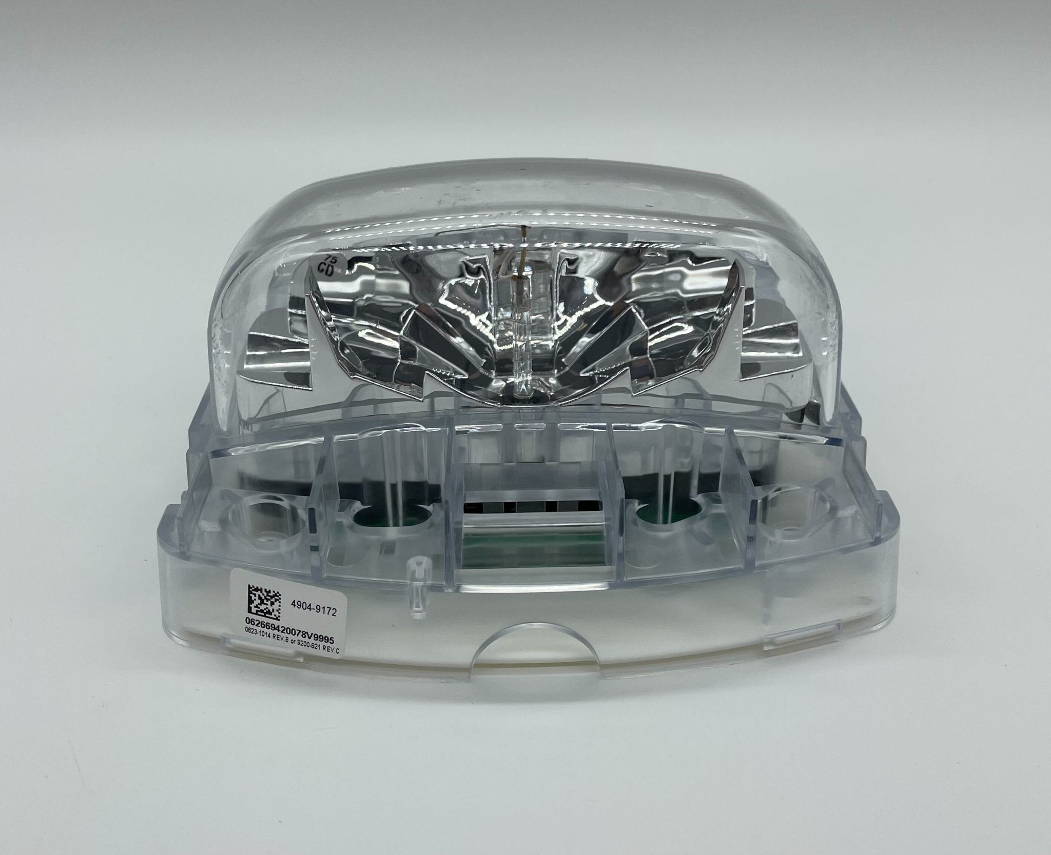 Simplex 4904-9172 strobe light with clear lens and mounting bracket, designed for emergency and warning signaling.