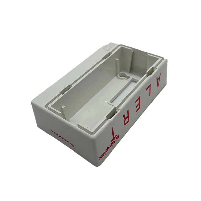 Simplex 4905-9843 fire alarm unit from Simplex, showing the alarm's front panel and mounting hardware.