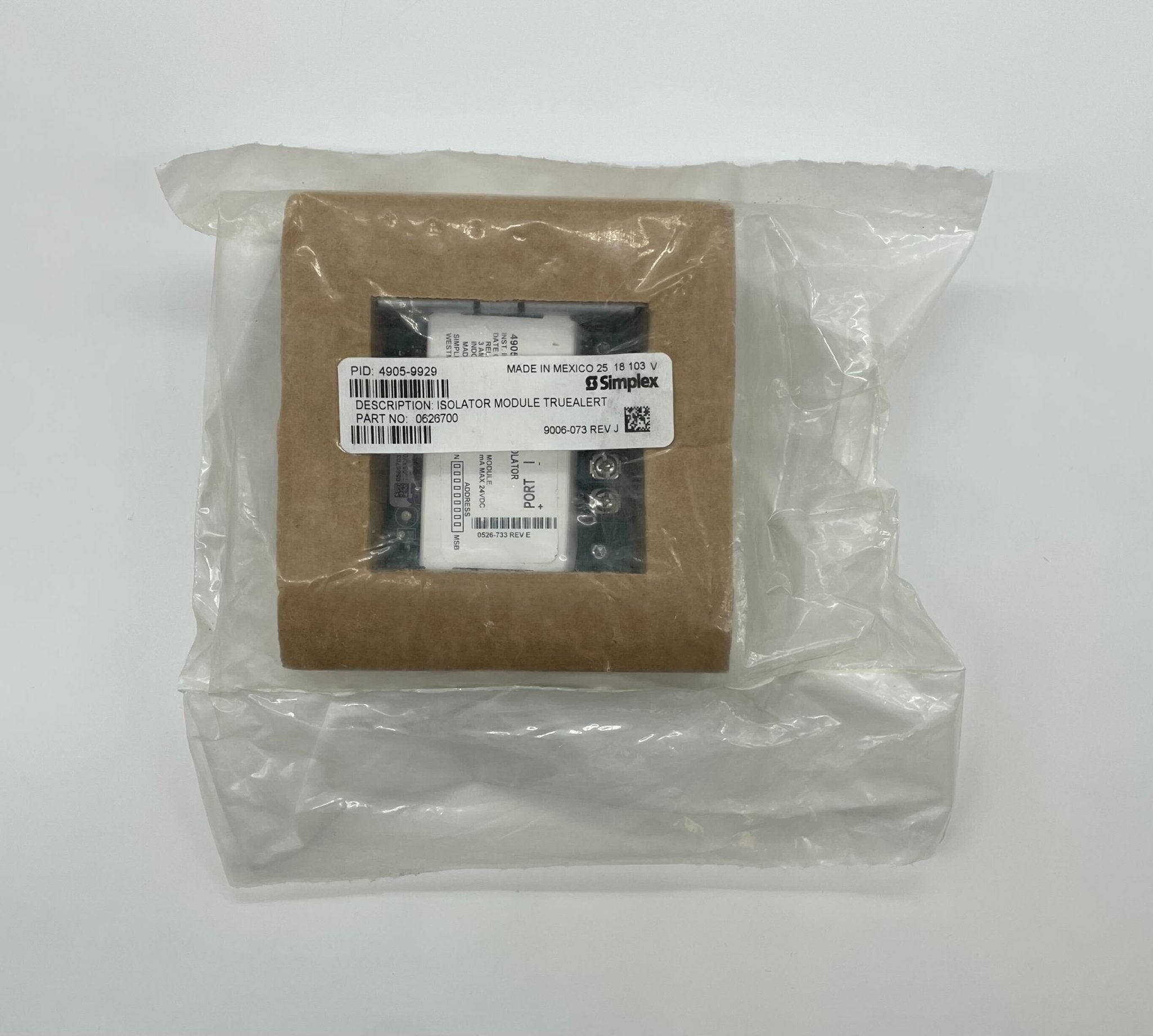 Simplex 4905-9929 modules by Simplex, featuring electronic components on a circuit board.
