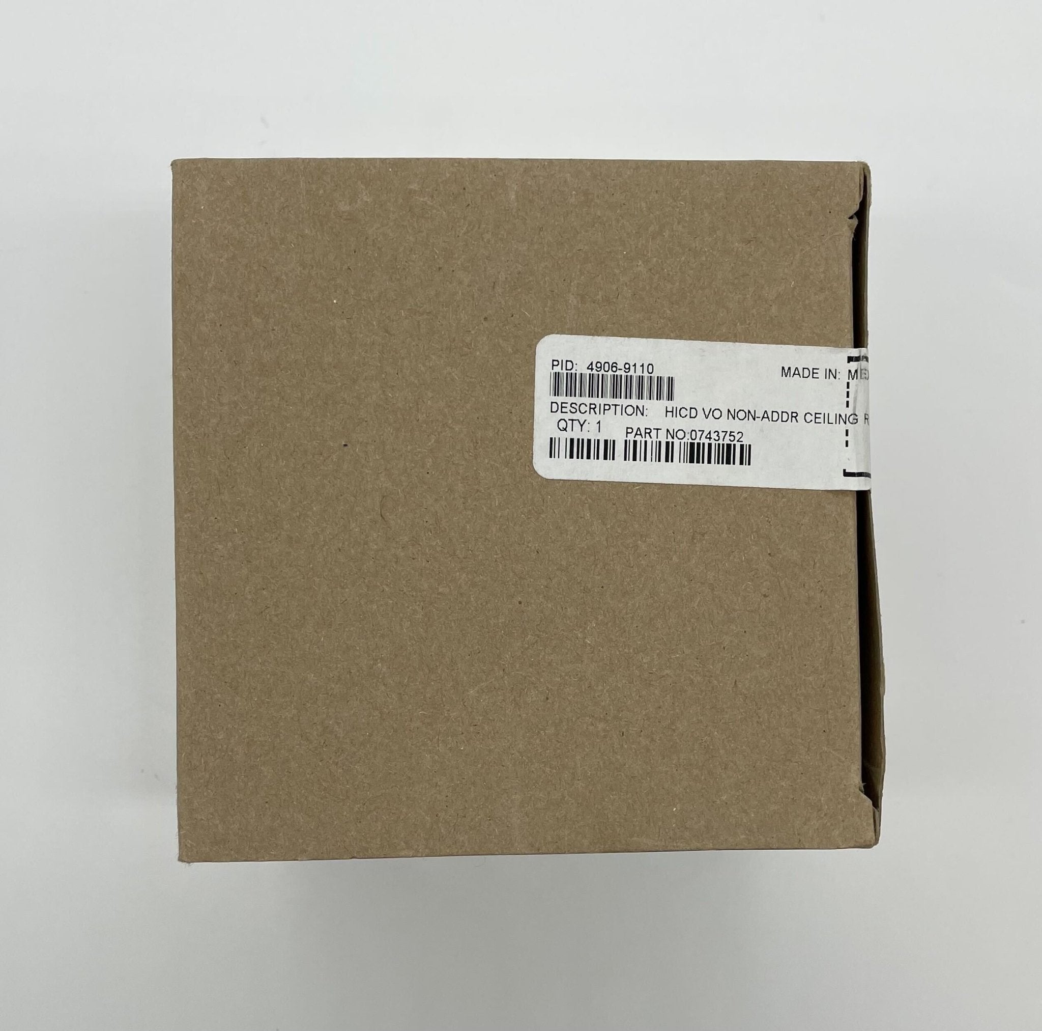 Simplex 4906-9110 fire alarm device with warning indicator and mounting bracket, designed for fire safety systems.