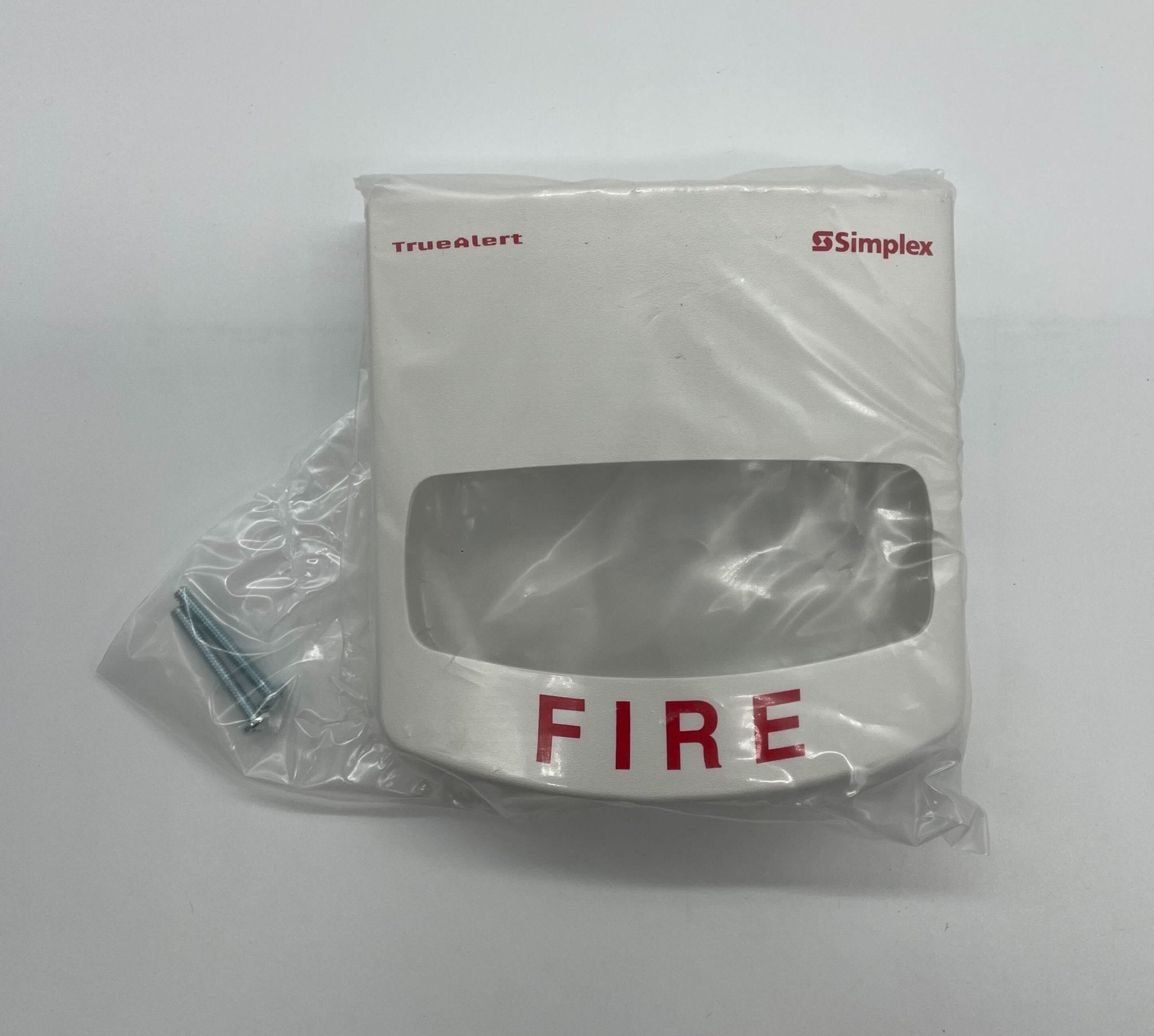 Simplex 4906-9111 fire alarm mounted on wall, with alarm sensor and wiring visible, in a professional safety setup.