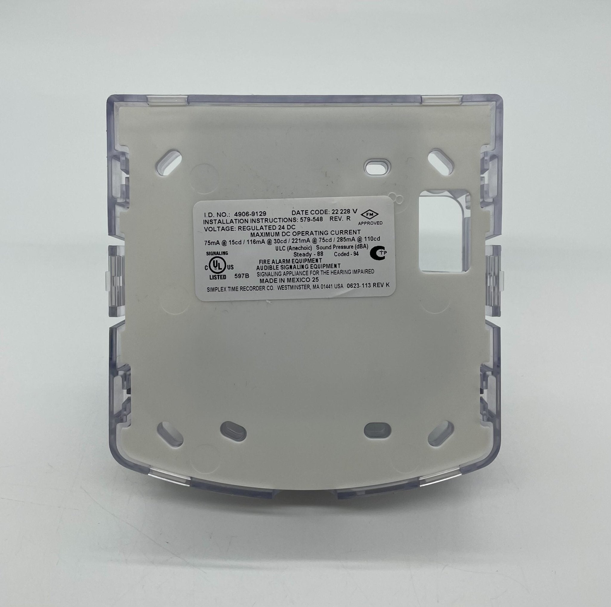 Simplex 4906-9129 Jem Systems Canada alarm control panel with display and keypad for security systems.