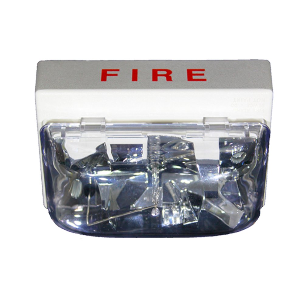 Simplex 4906-9204 strobe light with clear lens and mounting bracket for fire alarm systems.