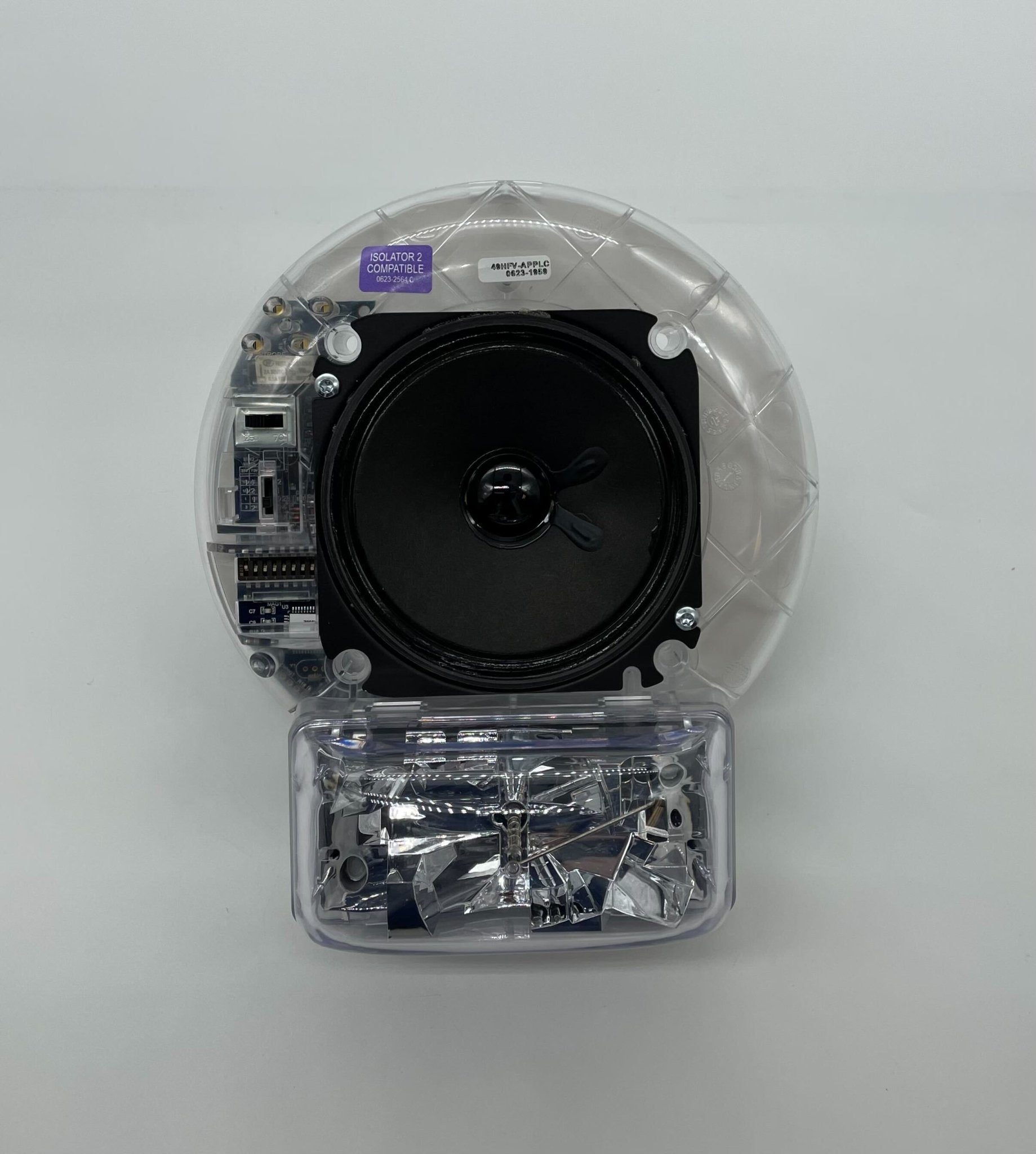 Simplex 49HFV-APPLC speaker strobe alarm device with a white casing, designed for fire and emergency alert systems.