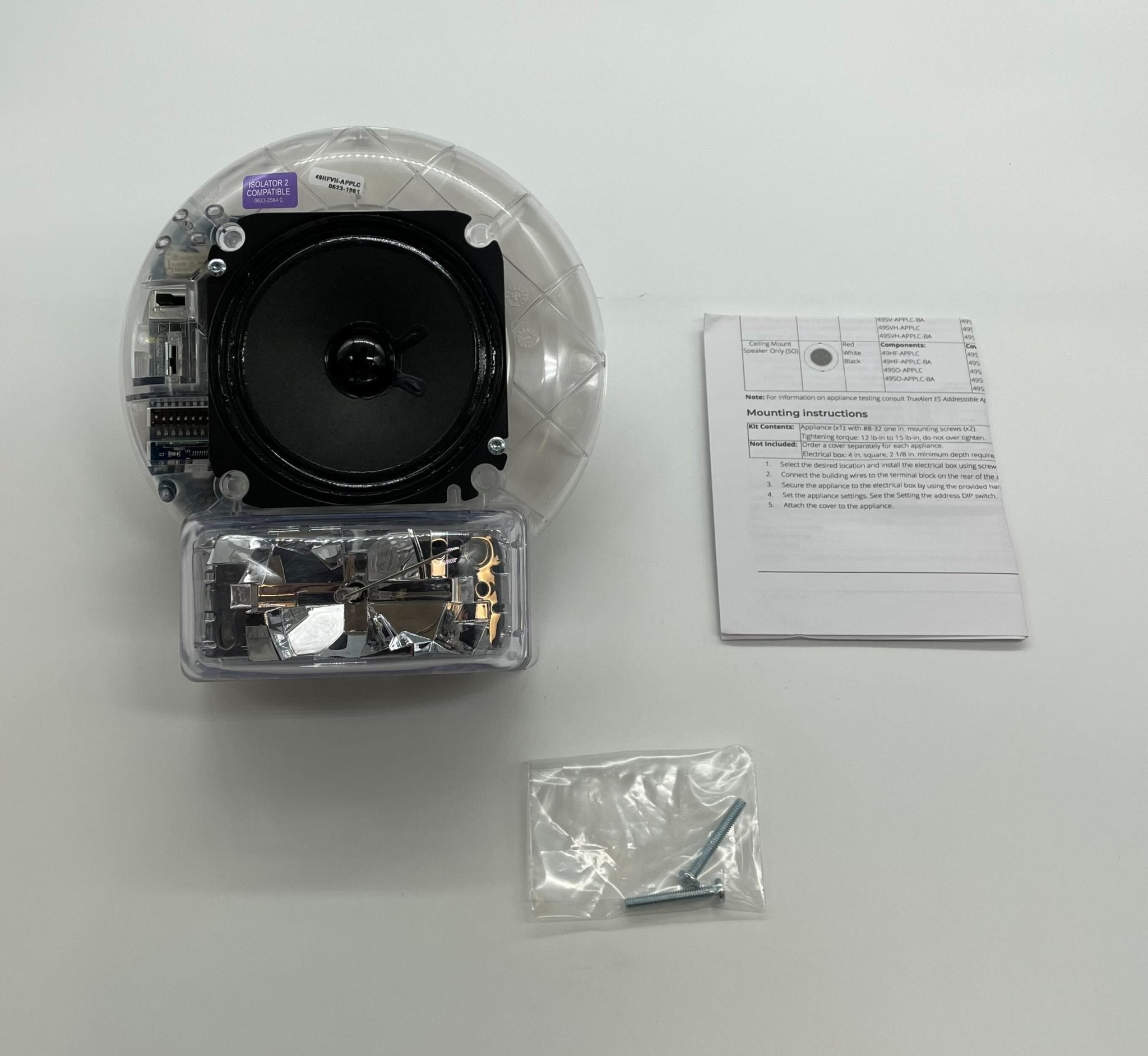 Simplex 49HFVH-APPLC fire alarm with digital display and sensor, mounted on wall, designed for fire safety applications.