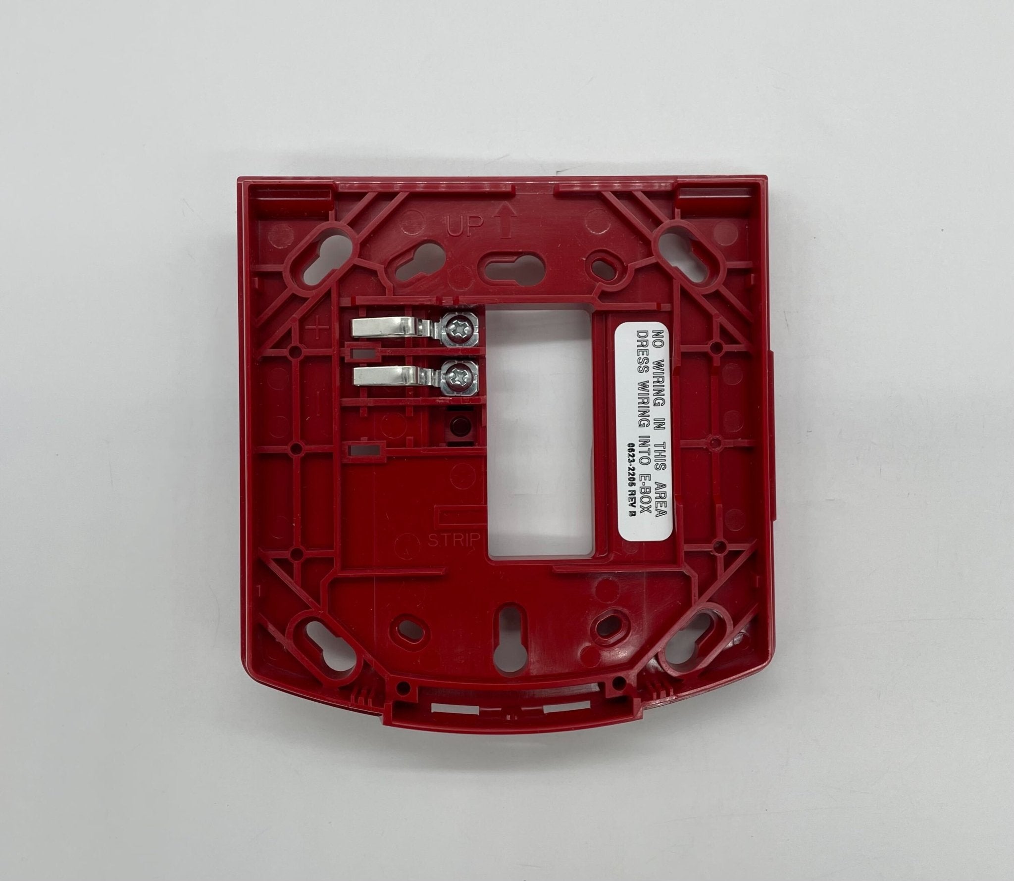 Simplex 49MP-AVVOWR fire alarm device with warning indicator, mounted on wall, manufactured by Simplex.