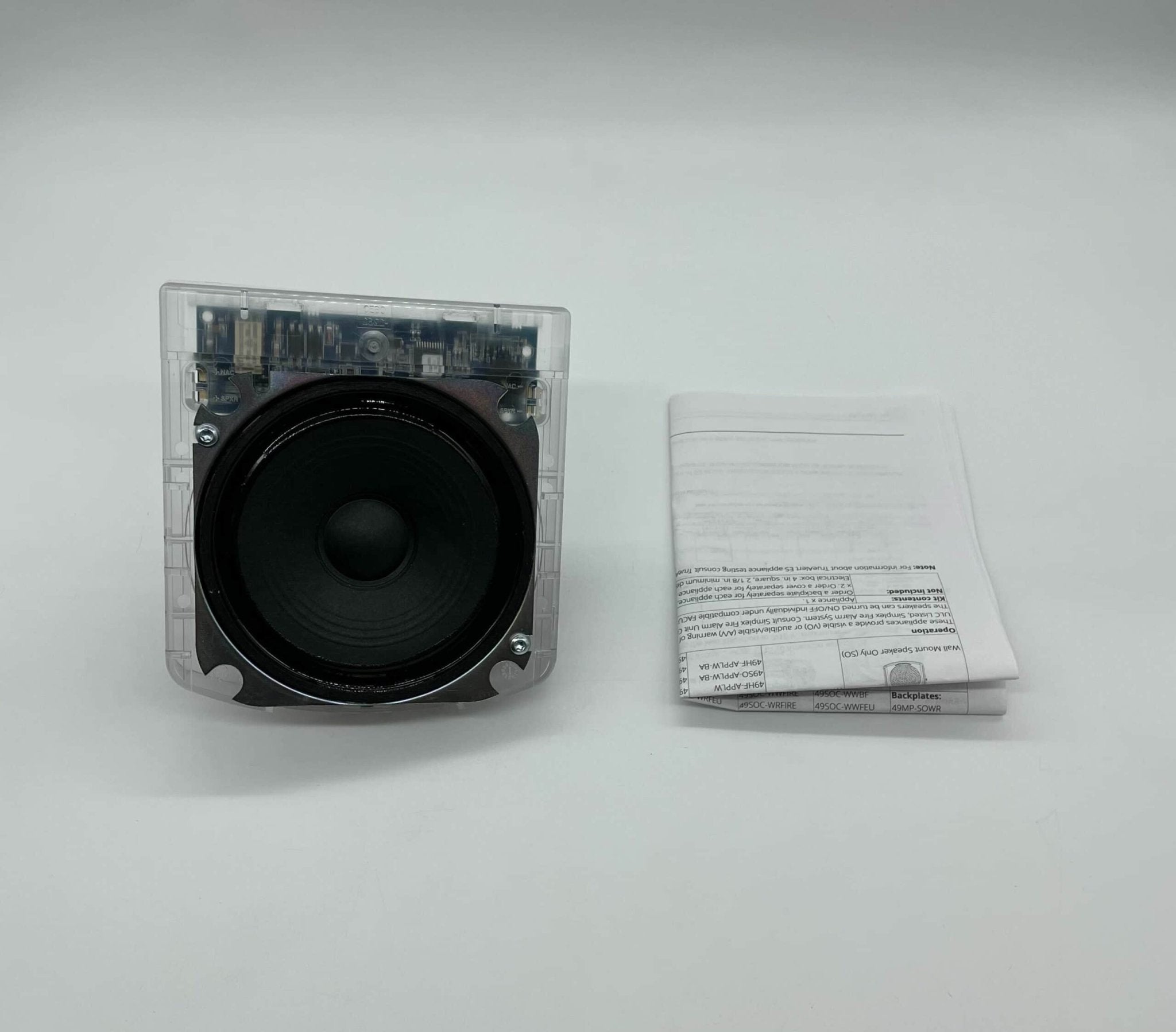 Simplex 49SO-APPLW speaker from Jem Systems Canada, showing a sleek black speaker with a minimalist design.