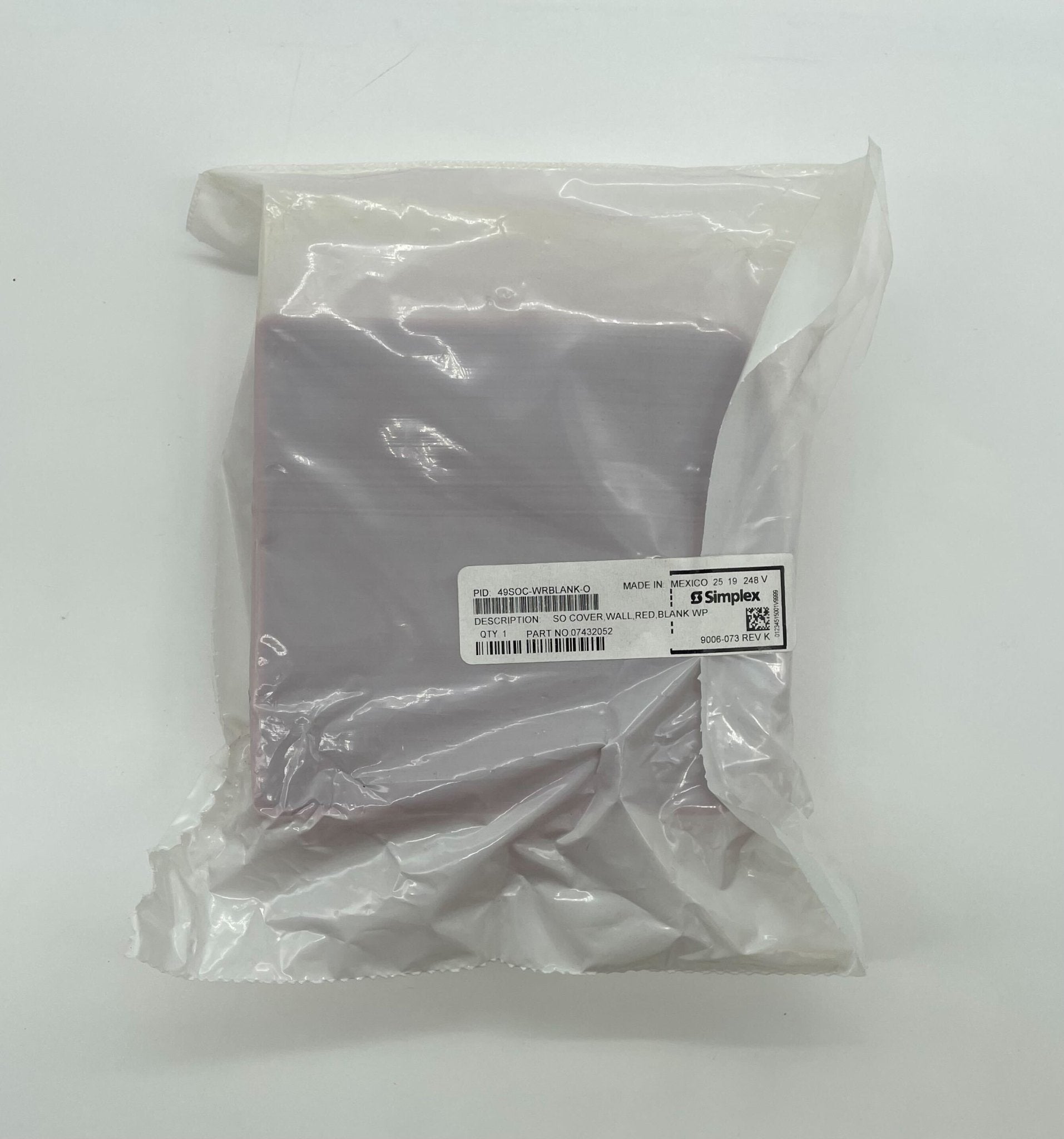 Simplex 49SOC-WRBLANK-O cover, white blank cover for electrical or communication panels by Simplex.